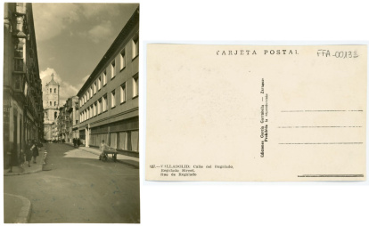 Vista de la calle Regalado, al fondo Cascajares y la torre de la Catedral en 1950.