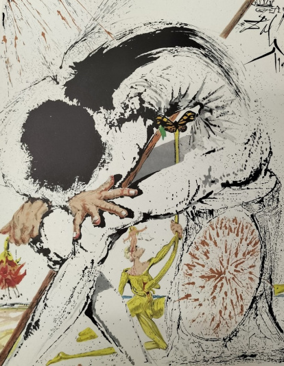 Detalle de una de las litografías de Dalí.