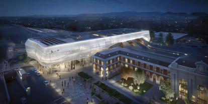 Recreación virtual de la nueva estación de tren de Campo Grande de Valladolid.