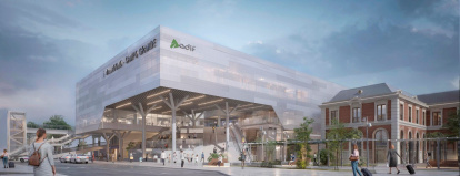 Recreación virtual de la nueva estación de tren de Campo Grande de Valladolid.