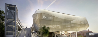 Recreación virtual de la nueva estación de tren de Campo Grande de Valladolid.