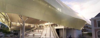 Recreación virtual de la nueva estación de tren de Campo Grande de Valladolid.