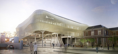 Recreación virtual de la nueva estación de tren de Campo Grande de Valladolid.