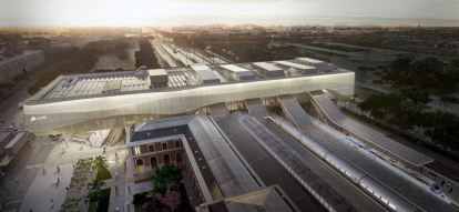 Recreación virtual de la nueva estación de tren de Campo Grande de Valladolid.