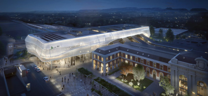 Recreación virtual de la nueva estación de tren de Campo Grande de Valladolid.