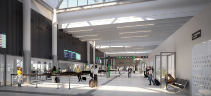Recreación virtual de la nueva estación de tren de Campo Grande de Valladolid.