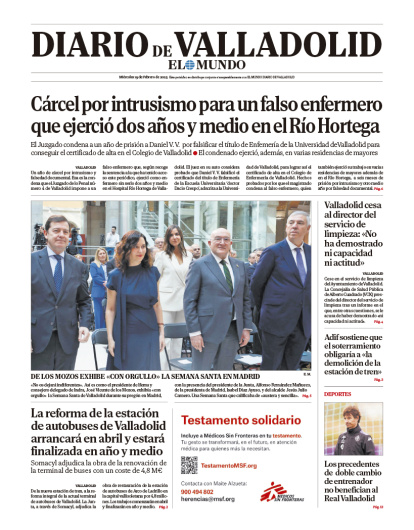 Portada del 19 de febrero