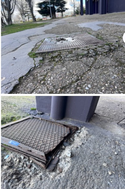 Imagen de arquetas en los aledaños del estadio Zorrilla.