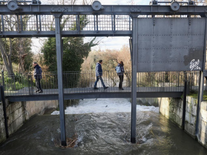El Esgueva a su paso por barrio España y desembocadura al Pisuerga.