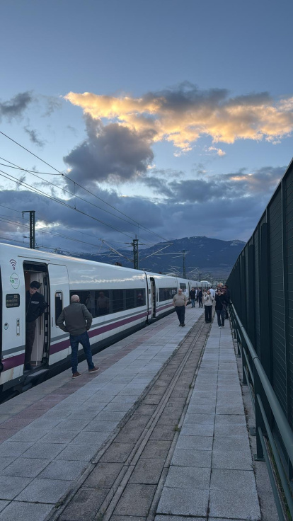 Tren de alta velocidad parado en el trayecto Valladolid-Madrid