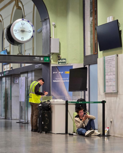 Estación de Campo Grande en Valladolid, que permanecerá abierta toda la noche por el apagón.