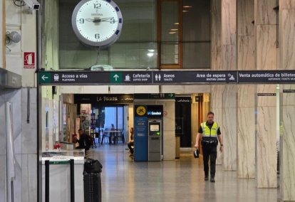 Estación de Campo Grande en Valladolid, que permanecerá abierta toda la noche por el apagón.