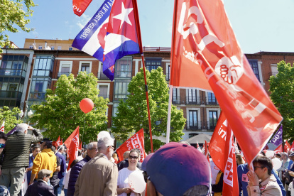 Un momento de la manifestación del Primero de Mayo en Valladolid.