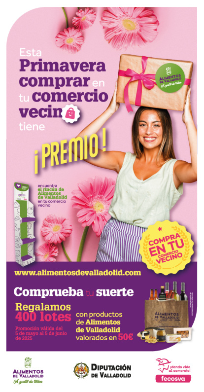 Cartel 'Esta primavera comprar en tu comercio vecino tiene premio'