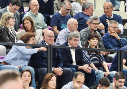 Imagen del UEMC Real Valladolid Baloncesto-Menorca, el partido que lleva al descenso.
