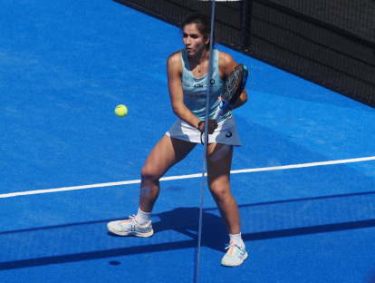 La vallisoletana Beatriz Caldera en su partido de octavos de final junto a Carmen Goenaga.