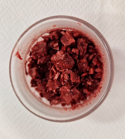 Hemoglobina liofilizada para su uso como colorante natural.