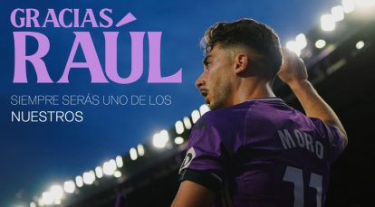 Foto de despedida del Real Valladolid a Raúl Moro.