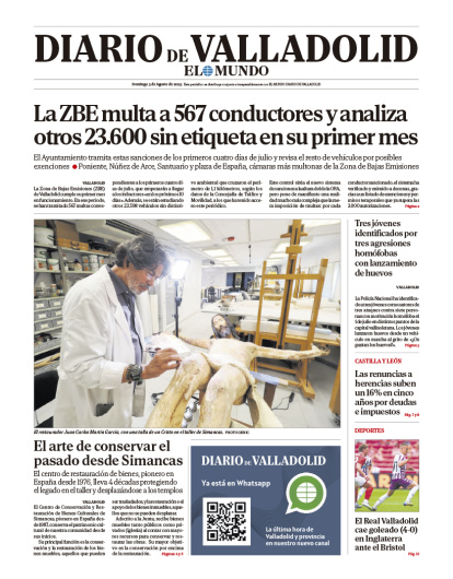 Portada del 3 de agosto