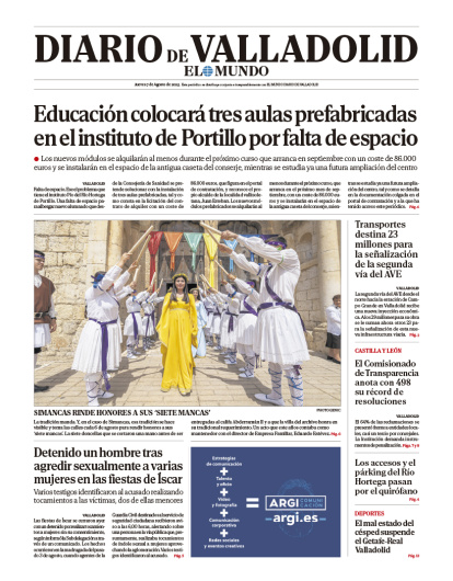 Portada del 7 de agosto