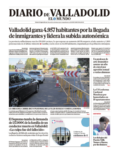 Portada del 8 de agosto