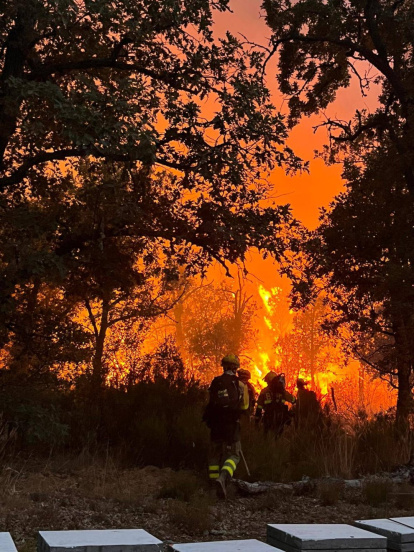 Operativo de extinción de incendios en Molezuela de Carballeda (Zamora).