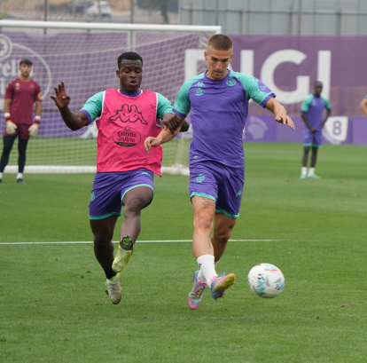 Entrenamiento de lunes del Real Valladolid.