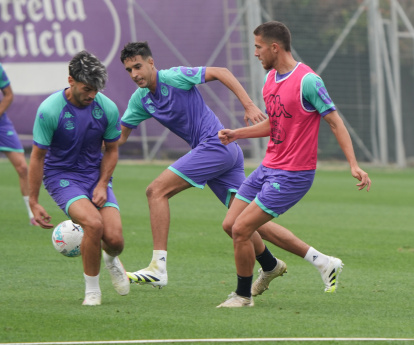 Entrenamiento de lunes del Real Valladolid.