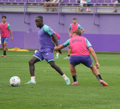 Entrenamiento de lunes del Real Valladolid.