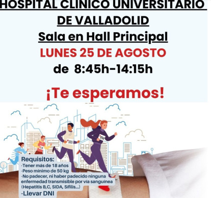 El Hospital Clínico Universitario de Valladolid celebra una colecta de sangre. 