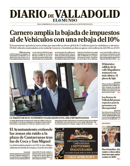 Portada martes 2 de septiembre