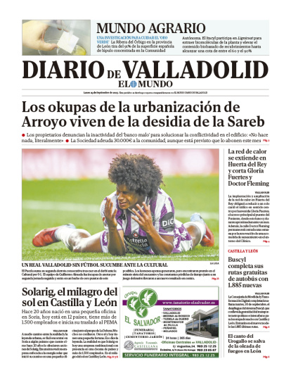 Portada del 29 de septiembre