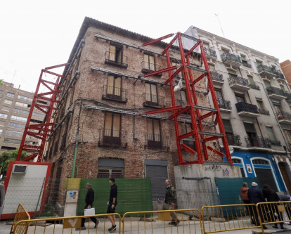 Estado actual del histórico edificio de la plaza del Caño Argales de Valladolid.