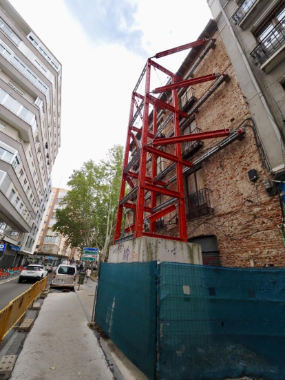 Estado actual del histórico edificio de la plaza del Caño Argales de Valladolid.