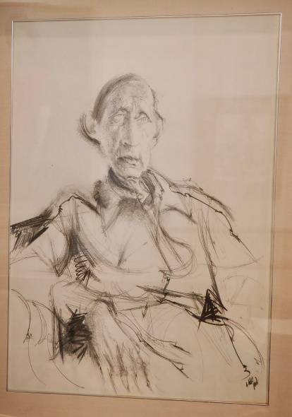 En el Salón luce este boceto con un retrato del escritor; el original luce hoy en las Cortes de Castilla y León.