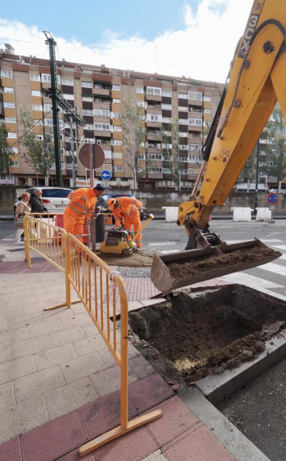 Corte en la calle La Vía y obras