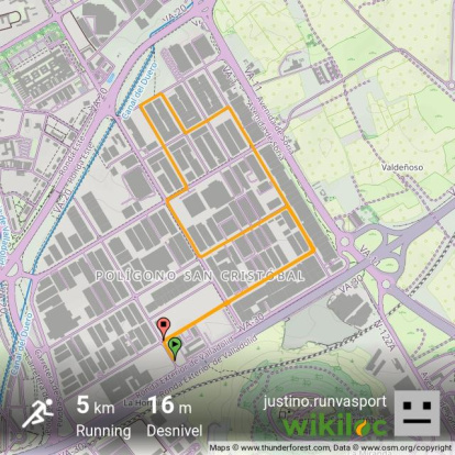 Recorrido de la Carrera Popular del Polígono San Cristóbal.