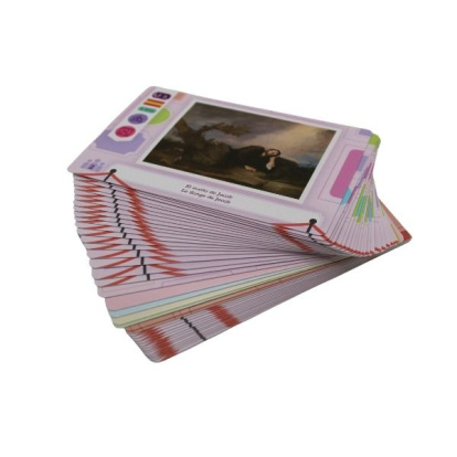 Un detalle del juego, con una carta de 'El sueño de Jacob' de José de Ribera