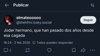 Mensaje en Bluesky de Héctor Felipe Mateo dos años después de su mensaje en X tras el asesinato de Sergio Delgado