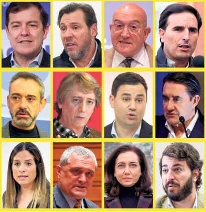Mañueco, Puente, Carnero, Guzmán, Hierro, Martínez, Cendón, Quiñones, Rubio, Pascual, Gallego y Gallardo.
