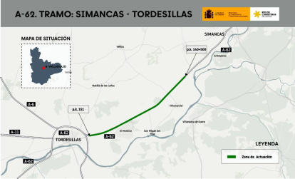 Intervención en la A-62 según el proyecto.