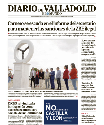 Portada del 23 de abril