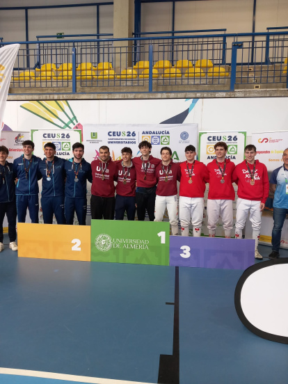Medalla de oro en espada masculino para Aleix Jiménez, Jose Miguel Martín, Juan Pérez y Pau Gili.