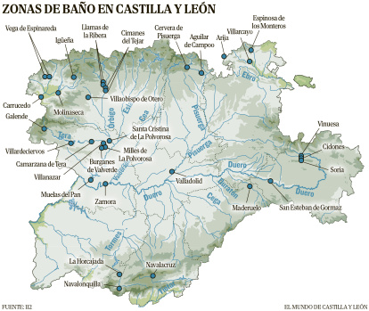 Zonas de baño Castilla y León