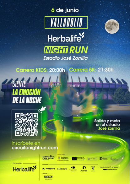Cartel de la Herbalife Night Run en Valladolid.