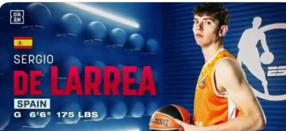 Sergio de Larrea, elegido en primera ronda del draft de la NBA.