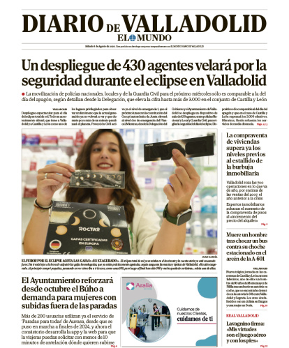Portada del 8 de agosto