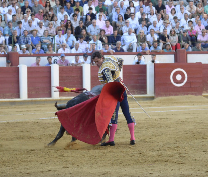 Un momento de la cuarta corrida de las fiestas de Valladolid.