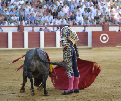 Un momento de la cuarta corrida de las fiestas de Valladolid.