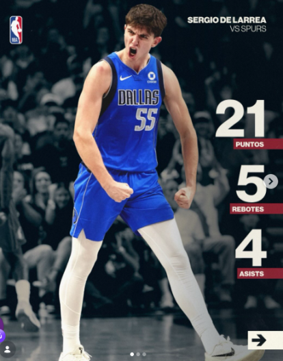 Sergio de Larrea y sus números en su mejor partido en la NBA.